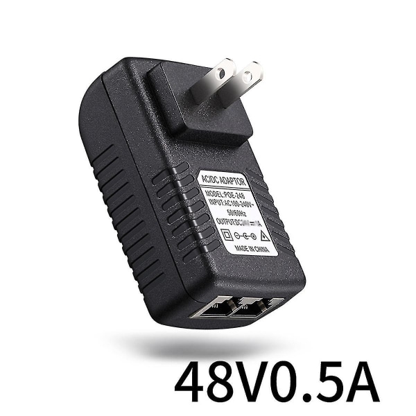 PoE-injektor strømforsyning for Ipc-kamera Dc24V 1A EU-plugg