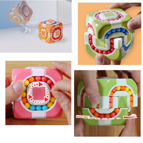 Utbildningsrulle för barn, tredje ordningens Rubiks kub orange