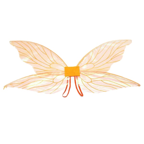 100%nyt,Piger Sommerfuglevinger Børn Fairy Wings Mousserende Sheer Angel Wings Dress Up Halloween Cosplay kostume tilbehør（Orange）