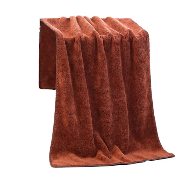 Professionell snabb torkande mikrofiber frisörsalong handduk 2-pack (brun)