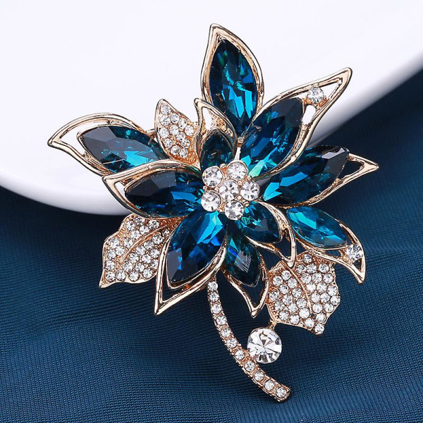 WABJTAM Fashion Crystal Broche Pins Fancy Vintage Style Rhinestone Blomster Brocher Smykkegave til kvinder, piger, damer