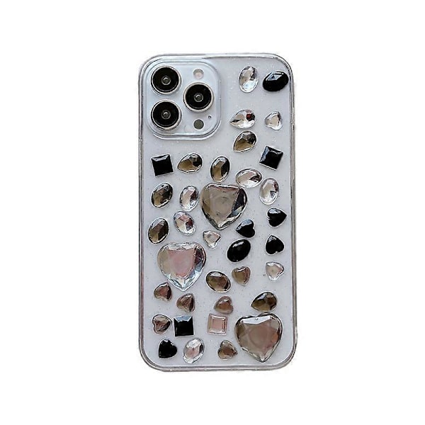 iPhone 14 Pro-fodral med färgade diamanter 4D Twinkle Glitter Spark Lyxig Flickig Estetisk Personlig Design för Kvinnor