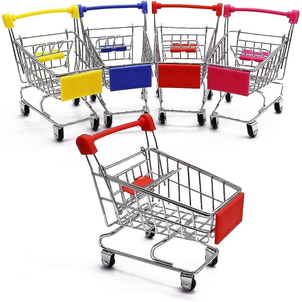 5-pack mini vagn, Mini Supermarket Trolley Skrivbord