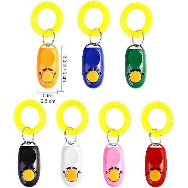 Klicker för hundträning med handledsrem, 7-pack