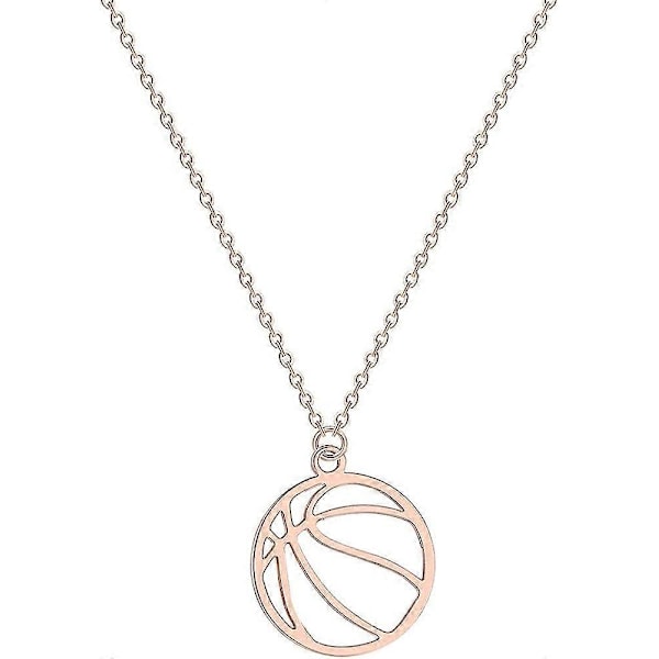 Minimalistiskt ihåligt basketbollhänge halsband för tonåringar sportälskare vänskapspresent