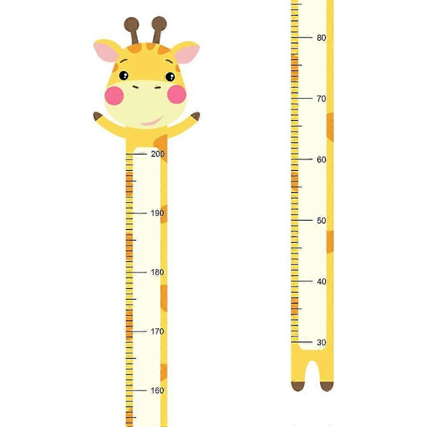 7 tum x 6,6 fot Giraff Söt Djur Cartoon Version Växtdiagram för Barn Höjddiagram Linjal Väggdekor för Att Mäta Barn Pojkar Flickor Avtagbar Vinyl