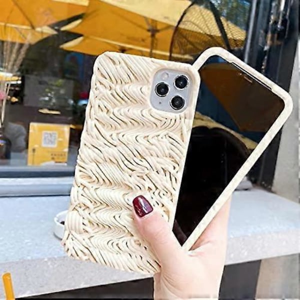 Telefonfodral för iPhone 12 Pro Max, Snyggt Kreativt Nyhet Instant Noodles Telefonfodral, Rolig Simulering 3D Matnudlar Mjuk TPU Silikon Skydd Anti-S