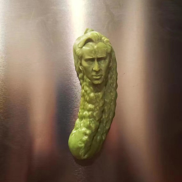 100%nyt,Picolas Cage - Nicolas Cage Pickle Køleskabsmagnet Køleskabsmagnet Ornament（F）