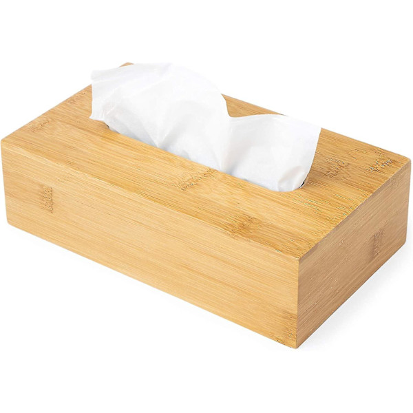 Design Bambus Servettbehållare/hållare - Modern/minimalistisk stil - Skjut ut botten - Passar korta platta servettlådor