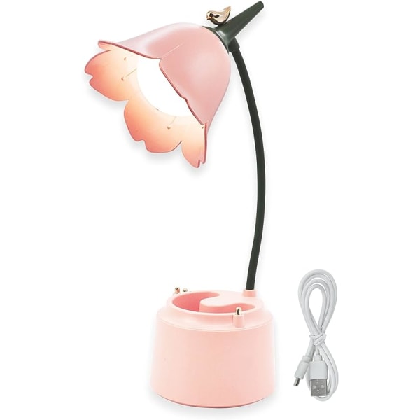 1st LED Skrivbordslampa Barn Läslampa Med Pennhållare Dimbar Rosa 8ef8 |  Fyndiq