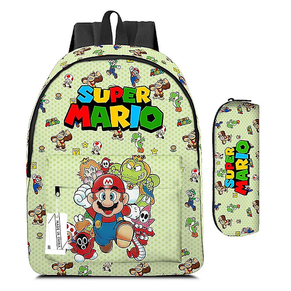 Super Mario Bros trykte skolesekker Ryggsekk+pennalsett Barn Gutter Jenter Gaver