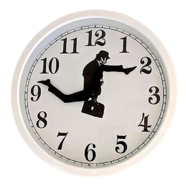 Ministry Of Silly Walk Veggklokke Funny Silent Mute Clocks Art Decor（White）