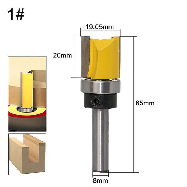 Frässtålset för efterbearbetning, 8 mm skaft, träfrässtål, 4-pack
