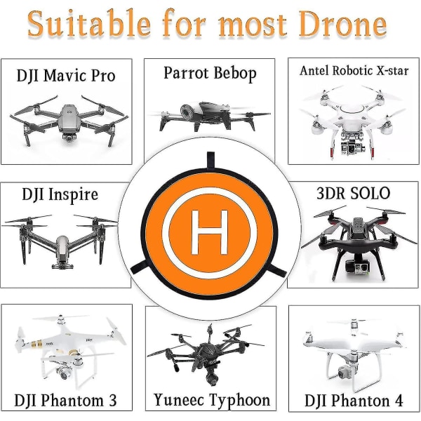 Dronelandingsplader, Universal Landing Pad Luminous Foldable Helipad Til Dji Dobbeltsidet Drone Launch Mat Vandtæt Stcyv