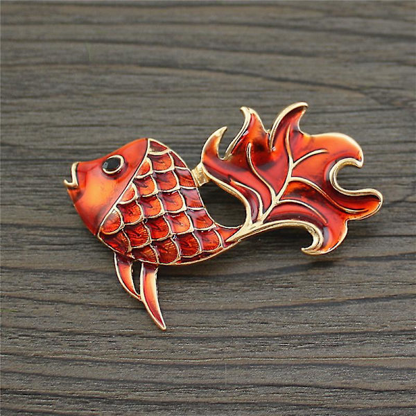 Ghyt Söt Emalj Fisk Kvinnor Brosch Djur Design Tröja Smycken Unisex Pin Brosch