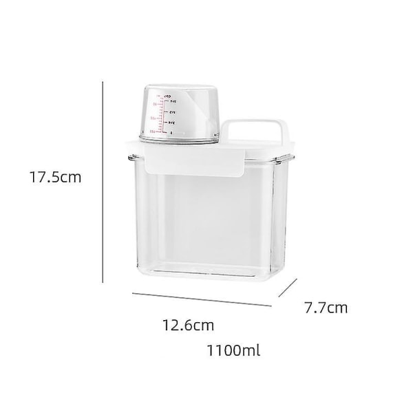 1-2 l pyykkijauheen säilytyslaatikko muovinen ämpäri kannella Organizer Viljasäiliö Kylpyhuoneen pesujauhesäiliö (S）