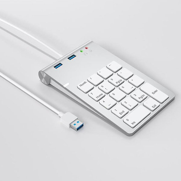 USB numerisk tastatur 18 taster med USB 3.0 port hubber og lydadapter_Aleko