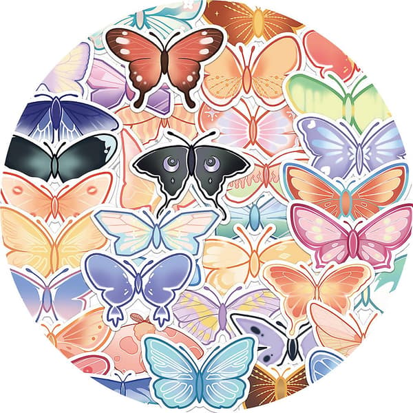 WABJTAM40pcs Søde farvede sommerfugl Dekoration Stickers