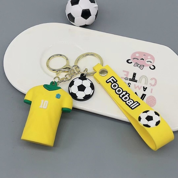 2pcs 3d Epoxy Football Jersey Keychain Pendant Football Keychain For World Cup Gift（No.10-Neymar）