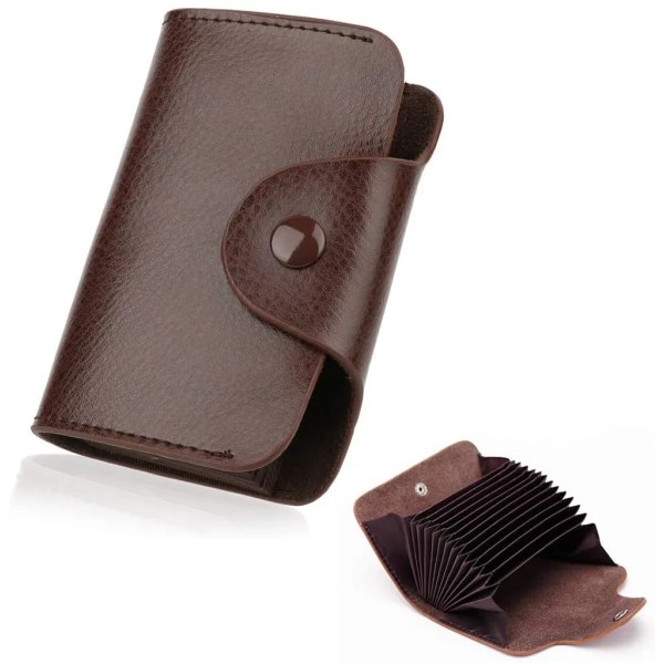 Kreditkortshållare i läder 15 Grids-Brown