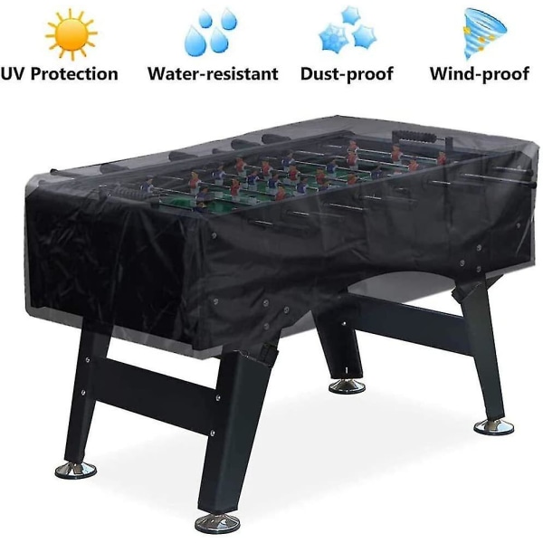 Jalkapallopöydän cover, jalkapallopöydän cover suojaus vedenpitävä ulko/sisä UV-suoja (210D, MUSTA)
