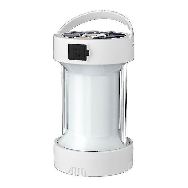Solcellsladdad LED-campinglampa USB-laddningsbar glödlampa utomhusstrålkastare tältlampa bärbara lyktor nödbelysning stark