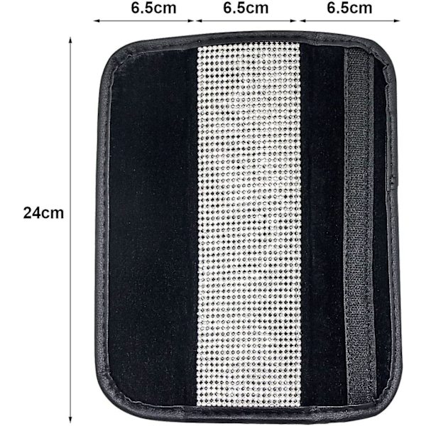 PU-läder Säkerhetsbälte Axelkuddar med Bling Rhinestones Bling Bilsäkerhetsbälte Skydd för Kvinnor, Kristallring Set Bling Biltillbehör 2 Pack Set Univ