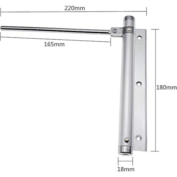 Fjäderstängare Dörrstängare i aluminiumlegering Justerbar hushållsdörrstängare Ytmonterad Självstängande enhet 40 kg (1 styck)