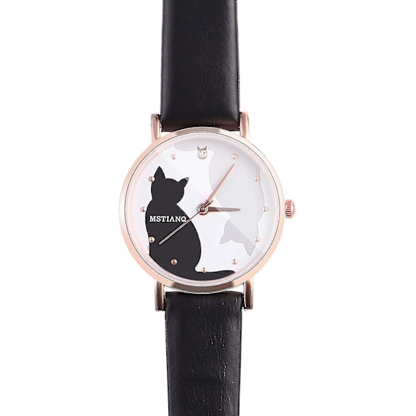 Flickor Klockor - Söta Cartoon Cat Armbandsur Flickor Kvartsur Damklockor Analog Kvartsur