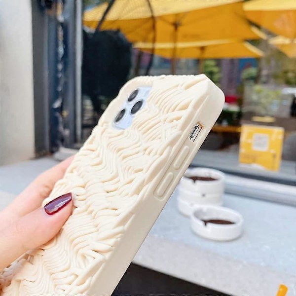 Telefonfodral för iPhone 12 Pro Max, Snyggt Kreativt Nyhet Instant Noodles Telefonfodral, Rolig Simulering 3D Matnudlar Mjuk TPU Silikon Skydd Anti-S