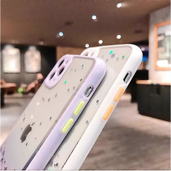 Gradient Glitter Transparent iPhone XR Skal, Slank Tunn Glansfull Mjuk Flexibel TPU Silikon Gummi Gel Glittrande Sekvens Bling Mode Bumper Cover för XR,C