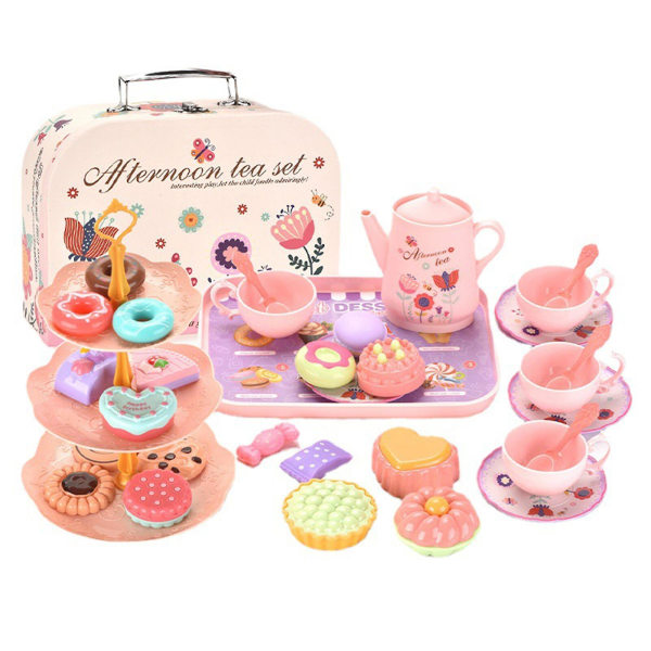 Set för barnfester för 3-åriga flickor, Princess Tea Set för flickor presenter, Blomsterdesign Set för flickor