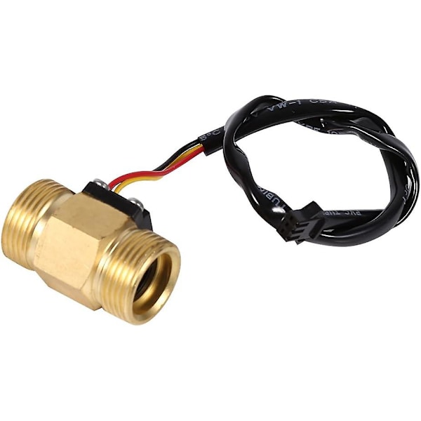 Vattenflödesgivare, G3/4 Dn20mm gänga Hall-effekt vätskeflödesgivare 2-45l/min (45 mm total längd), vattenflödesbrytare