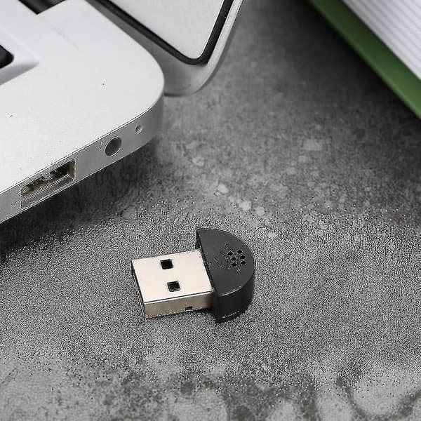 USB 2.0 Mini Mikrofon Mic Ljudadapter Drivrutin Fri För Laptop Dator PC - Skype / MSN / VoIP / Röstigenkänningsprogramvara