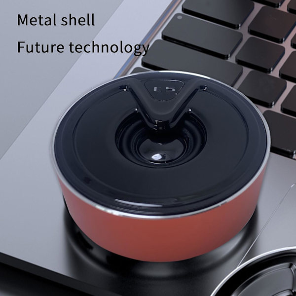 C5 Metall Bluetooth-högtalare Ring Trådlös Mini Aluminiumlegering Tung Bas Present