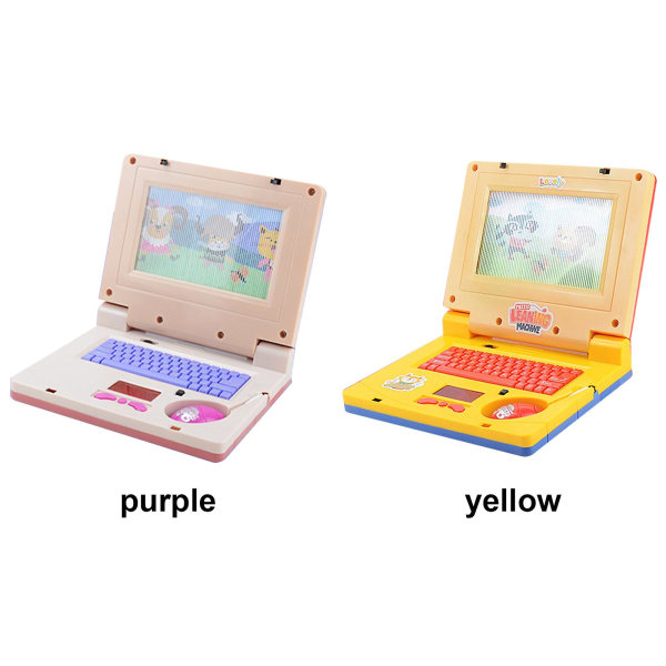 Bærbar leketøy for barn Elektroniske leker Pedagogisk læring Datalyd Lilla Gul Plastmus Tastatur Morsom musikk（gul）