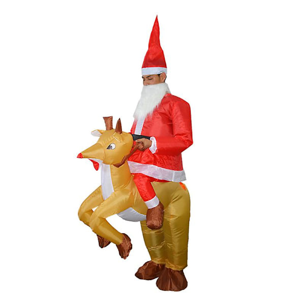 Uppblåsbar Santa Claus-dräkt för vuxna, roliga julklappskläder, älgkostym