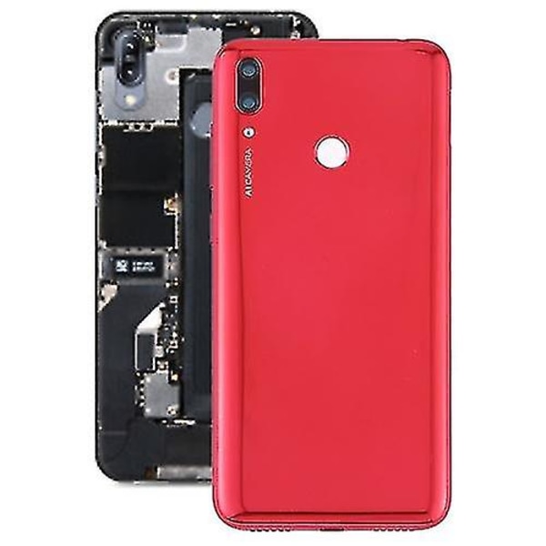 Bakre cover med kameralins och sidoknappar för Huawei Y7 Prime (2019) (röd)
