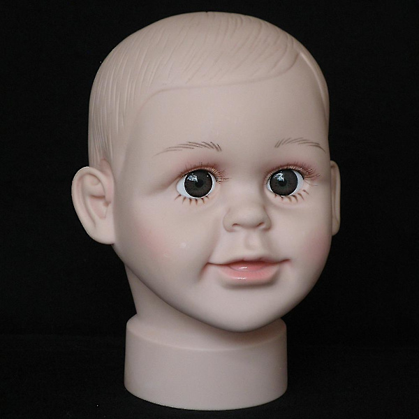 Liten Pojke Barn Mannekäng Huvud Pvc Barn Mössa Display Form Headwear Cap Hållare