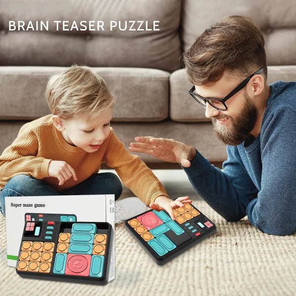 Super Slider Puzzle Brain Game, Magneettinen Slider Teaser Puzzle, Yli 500 tason kädessä pidettävät elektroniset pelit, Logic Training Klotski Lapset ja aikuiset Tr