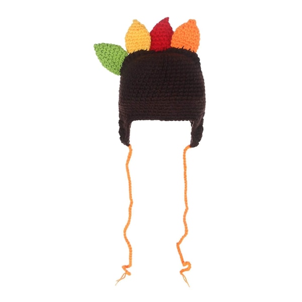 Thanksgiving Hatte Kalkun strikket Hæklet Hat Beanie Cap med Pigtail