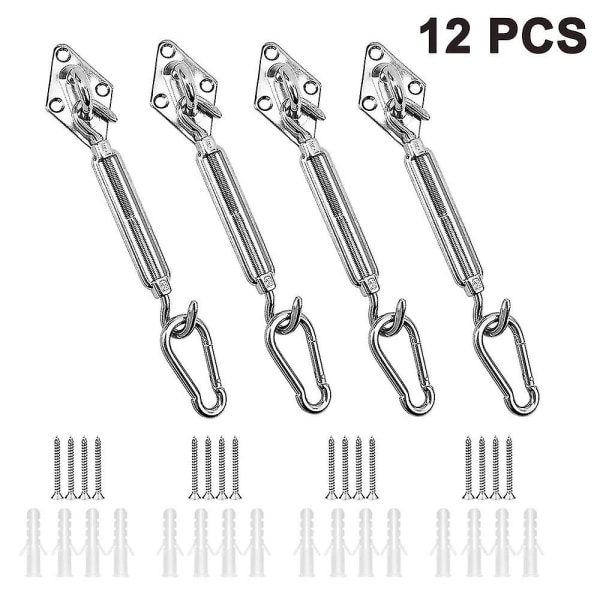 Solsejl Hardware Kit, Heavy Duty Rustfrit Hardware i Rustfrit Stål