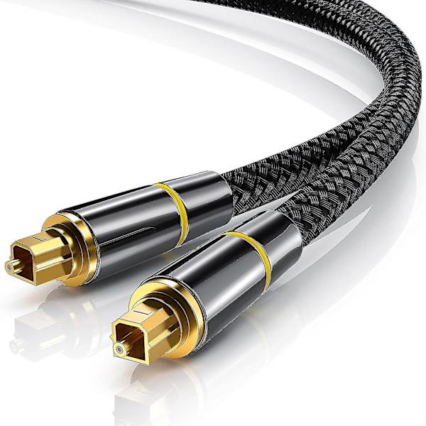 Optinen kaapeli 24k kullattu digitaalinen äänikaapeli Toslink-johto [s/pdif] Lg/samsung/sony/philips Sound Bar, Smart Tv, Kotiteatteri, Ps4, Xbox & Pla