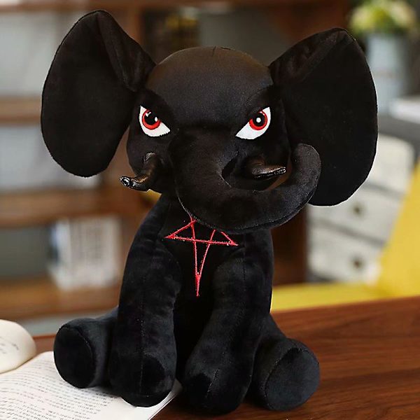 Ny mørk serie trendy mærke plys legetøj dyr mørk stil dukke gave（Som vist på billedet，pentagram elefant）