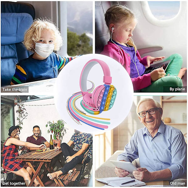 Bluetooth-headset med popbubblor, silikon tryck och pop fidget leksak headset färg stereo