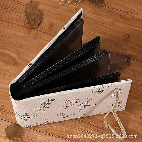 4x6 100 Fickor Linneomslag Fotobok Liten Kapacitet Bilder Bok Lätt Att Klassificera Och Bärbar För Bröllop Familj Barn (Färgglada Blomgrenar)