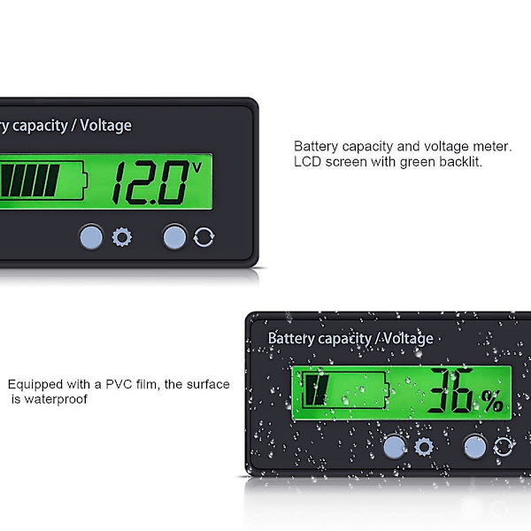 Batterimonitor Digital Batterikapacitetstestare Universell Voltmeter Testare Voltmeter Monitor
