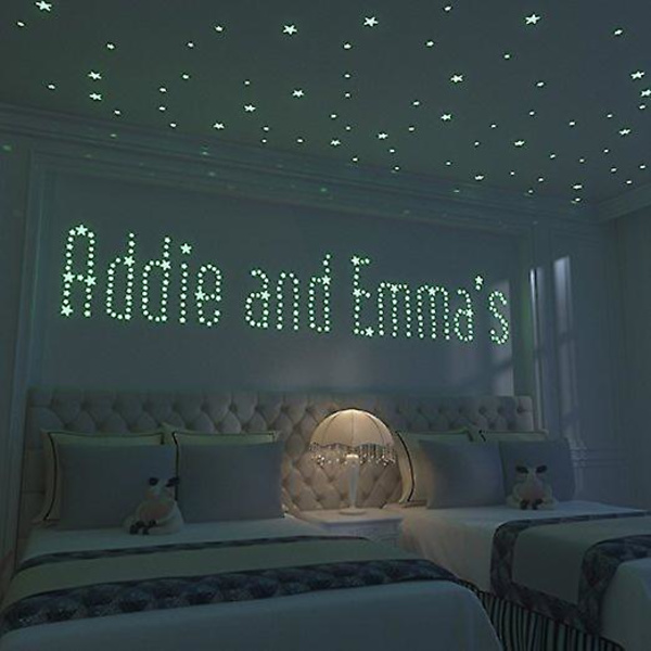 Glow in the Dark Stars med bonusmåne - Kun stjerner drevet av Illumaglow2.0