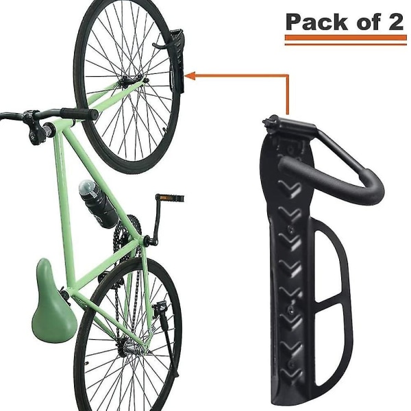 Cykelhängare, 2-pack Heavy Duty cykelväggkrokfästeshållare för garage/skjul, vertikalt cykelställ inomhusförvaringssystem med skruv