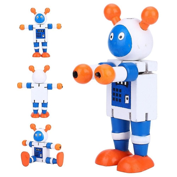 5kpl / set Uutuus puinen robottilelu Muutosoppiva värikäs puinen lelu lapsille, lahja, nivelen siirretty muodonmuutosrobotti